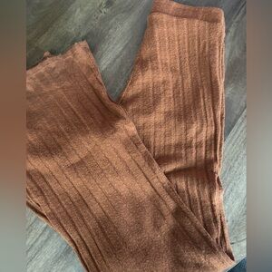 Rust Brown Textured Pants